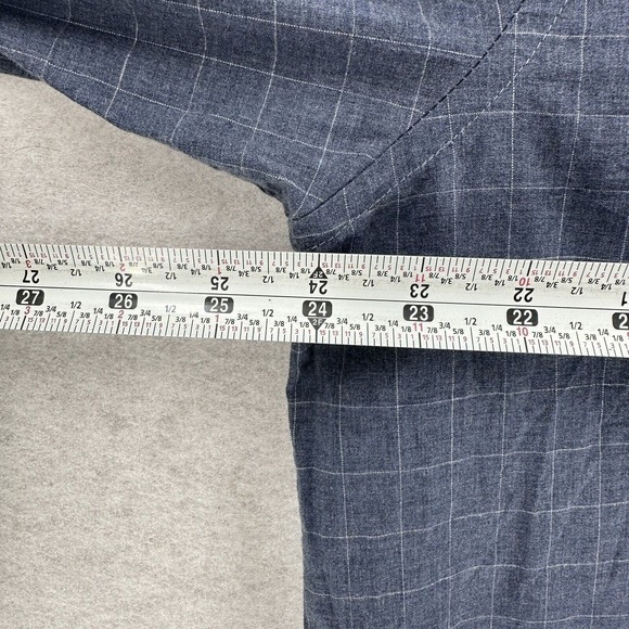 Ben Sherman Button Up Long Sleeve Blue Dress Shirt Large Check Plaid Mens XXL - Picture 8 of 10